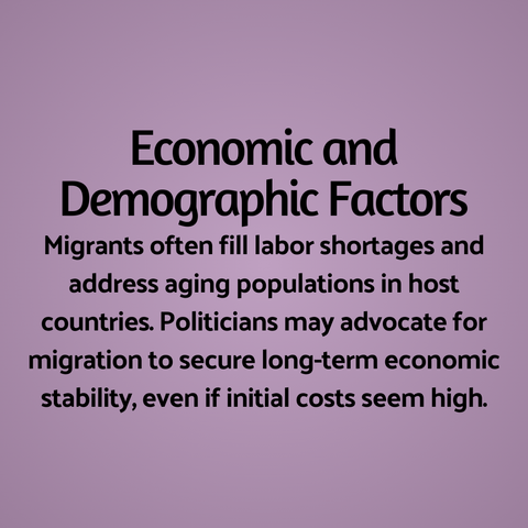 Economic and Demographic Factors
Migrants often fill labor shortages and address aging populations in host countries. Politicians may advocate for migration to secure long-term economic stability, even if initial costs seem high.