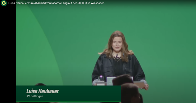Screenshot Dez. 2024
Luisa Neubauer zum Abschied von Ricarda Lang auf der 50. BDK in Wiesbaden
