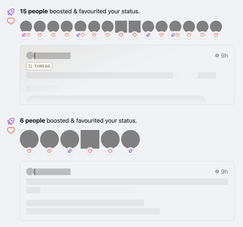 Grouped notifications
