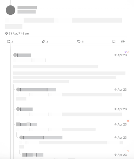 Nested comments thread