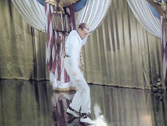 Fred Astaire throws miniature firecrackers (blasting caps) during his firecracker dance in HOLIDAY INN. 