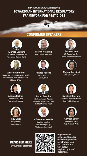 🌐 II INTERNATIONAL CONFERENCE TOWARDS AN INTERNATIONAL REGULATORY FRAMEWORK FOR PESTICIDES ☠️ 👉http://cirat.org/destaques/ii-conferencia-internacional-rumo-um-marco-regulatorio-internacional-sobre-agrotoxicos 👉https://www.greens-efa.eu/en/article/event/towards-an-international-regulatory-framework-for-pesticides  🔴1:https://www.youtube.com/live/M7QOXWC1IpQ 🔴2:https://www.youtube.com/live/wgPFCpnHR_Q 🔴3:https://www.youtube.com/live/-A4cpmbqRNU  #AgrotoxicsKILL #StopAgrotoxics #AgrotoxicoMATA #PeasantAgroecologyNurturesLIFE  