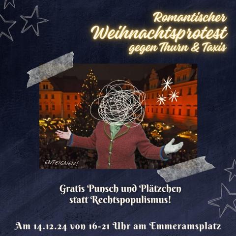 Übermalte Rechtspopulistin Gloria von Thurn und Taxis vor Weihnachtsmarkt
