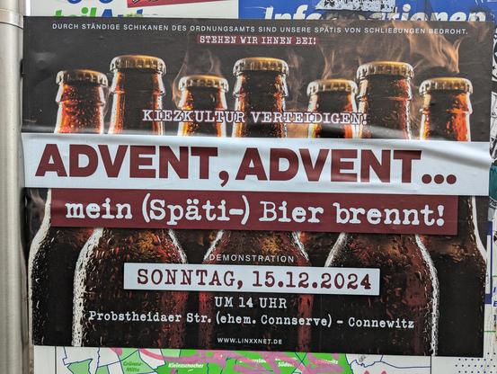 Sonntag 15.12. 14 Uhr Demo gegen Ordnungsamt Leipzig, wegen Späti Schikanen.
