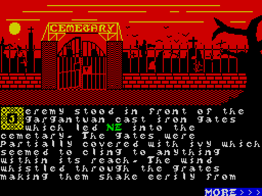 Modified screenshot of Jester Quest on the ZX Spectrum