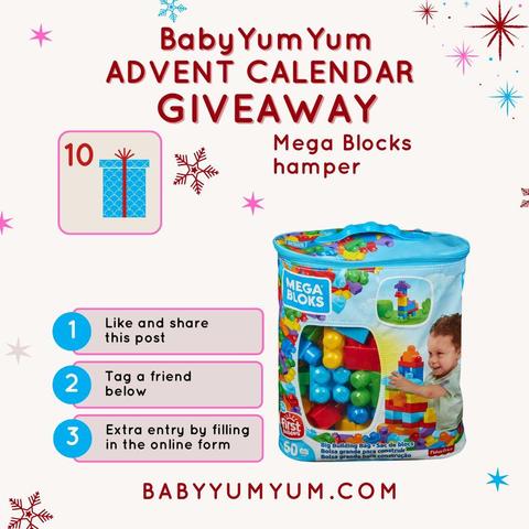🎉 Day 10 of BabyYumYum’s Advent Calendar is here! 🎁 Unleash endless fun and creativity with a Mega Bloks Hamper! 🧱✨ Perfect for building adventures and sparking imagination.  How to Enter: 1️⃣ Like & share this post 2️⃣ Tag a friend who would love to win this Mega Bloks hamper!  💥 Bonus Entry: Fill out our online form for an extra chance to win!
