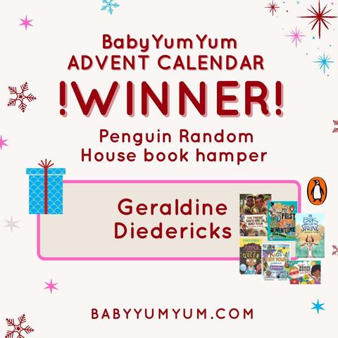 🎉 DAY 5 WINNERS ALERT! 🎉 A huge congratulations to our lucky winner of the Penguin Random House hamper!📚🎁 Get ready to enjoy some amazing reads this festive season!  Want to win on other days? Keep an eye on our socials each day or click the link 👉  #BabyYumYum #BYY #AdventCalendarWinner #PenguinRandomHouse #Day5 #FestiveSeason
