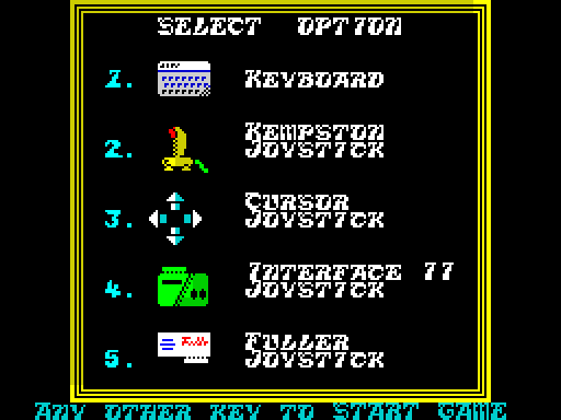 Modified screenshot of Hijack on the ZX Spectrum