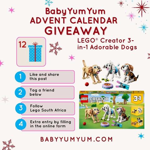 🎉 SURPRISE! We’ve added an extra day to BabyYumYum’s Advent Calendar! 🎁 For Day 12, we’re gifting a Lego Gift Hamper! 🧩✨ Perfect for sparking creativity and fun this festive season!  How to Enter: 1️⃣ Like & share this post 2️⃣ Tag a friend who’d love the Lego fun! 3️⃣ Follow @LEGO South Africa  💥 Bonus Entry: Fill out our online form for an extra chance! 👉 https://zurl.co/MttSE   #BabyYumYum #BYY #LegoGiftHamper #AdventCalendar #Giveaway #LegoFun #HolidaySurprise