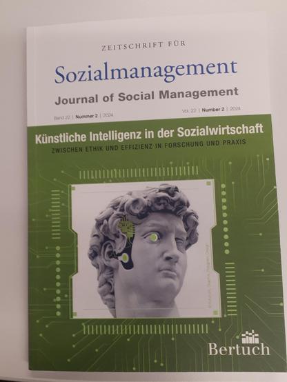 Cover der Zeitschrift für Sozialmanagement. Es handelt sich um Ausgabe 2/2024 zum Thema Künstliche Intelligenz in der Sozialwirtschaft.