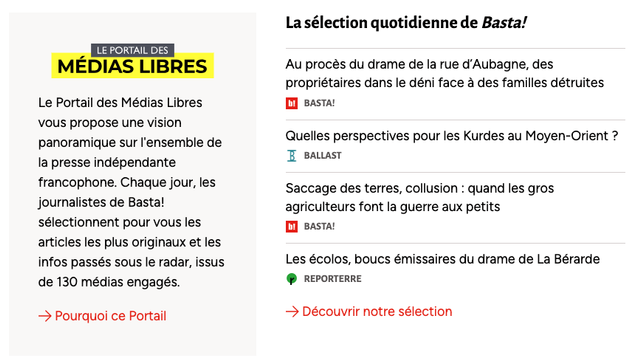 La sélection du portail des médias libres du jeudi 12 décembre 2024