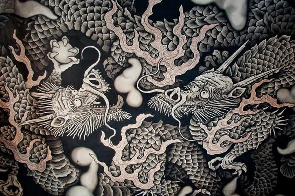 Detail of a large dragon painting at the ceiling of a hall of Kennin-ji, Kyoto, Japan. Source: Emmett Anderson flickrꜛ (license: CC BY 2.0)