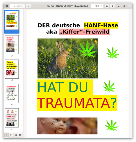 Dezember 2024

Die Jagd auf unschuldige Menschen geht weiter

CRISPR_rEvolution Traumatisierung durch Faschismus und NAZI-Machenschaften und verbrämter Eugenik?