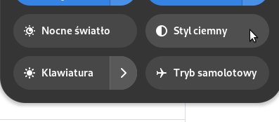 „suwaczki systemowe” Styl ciemny jest wyłączony
