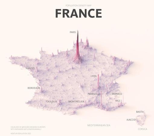 carte de la démographie française