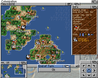 Screenshot of Colonization on the Amiga