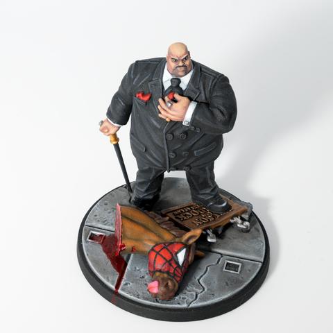PAXU24 Arcadian Brush - Advanced Hero Winner: A Godfather/Kingpin mashup model featuring the disembodied head of a spider-horse.
