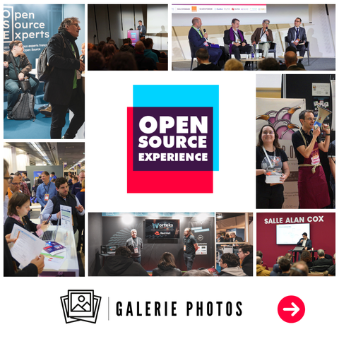 Visuel avec plusieurs photos de l'événement open source experience.