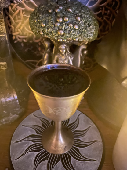 Pagan goblet of red wine