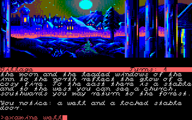 Modified screenshot of The Curse of Rabenstein on the Amstrad CPC