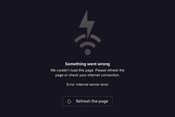 Screenshot of Proton web page displaying an error message indicating that the Proton services are down.