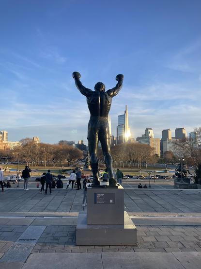 Rocky statue at the top of the steps in Philadelphia, where it’s supposed to be