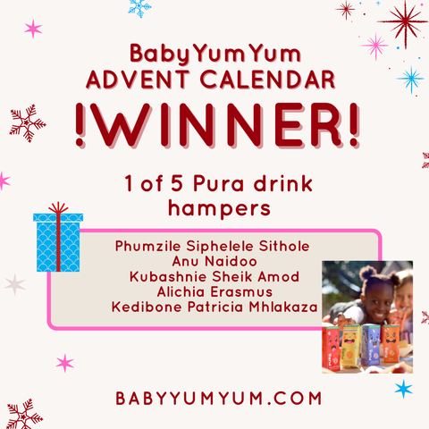 🎉 DAY 9 WINNER ALERT! 🎉 A huge congratulations to our 5 lucky winners of the Live a Little PURA  hampers! 🥤🎁 Get ready to enjoy some refreshing drinks this festive season!  Want to be updated with other competitions? Click here 👉 https://zurl.co/qv0QY    #BabyYumYum #BYY #AdventCalendarWinner #PuraDrinks #Day5 #FestiveSeason