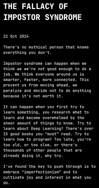 screen shot from an article: The Fallacy of Impostor Syndrome