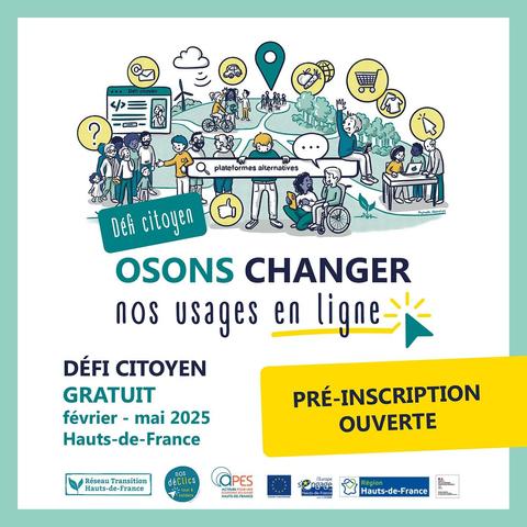 Défi citoyen GRATUIT
Osons changer nos usages en ligne, à partir de février 2025