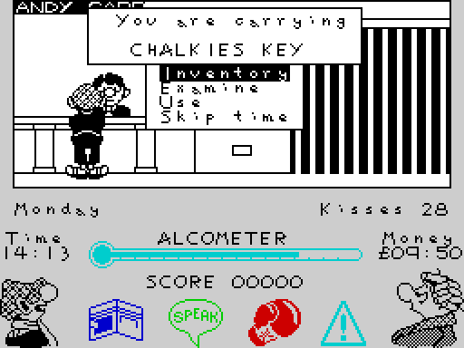 Modified screenshot of Andy Capp on the ZX Spectrum