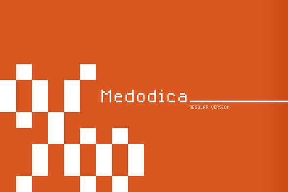 Orange and white background with a text that says Medodica and regular version