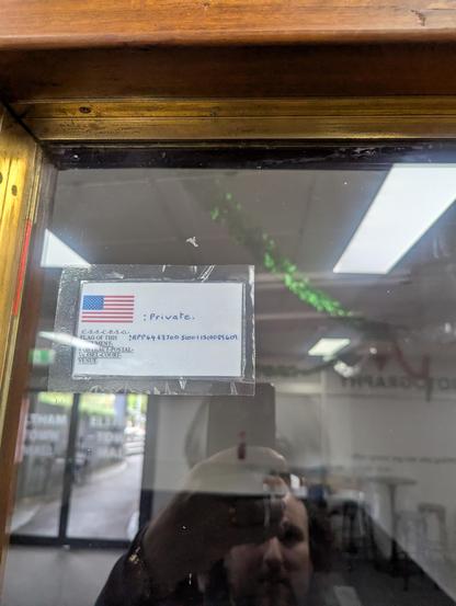 Sovcit notice 'private', American flag, a bunch of numbers
