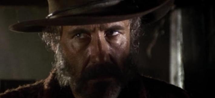 Close-up shot of Jason Robards as Cheyenne from the movie C'era una volta il West / Once Upon a Time in the West