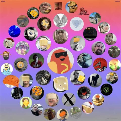 Trötpty Mastodon Circle with all of my favorite people and their avatars surrounding me!-- Curdled.