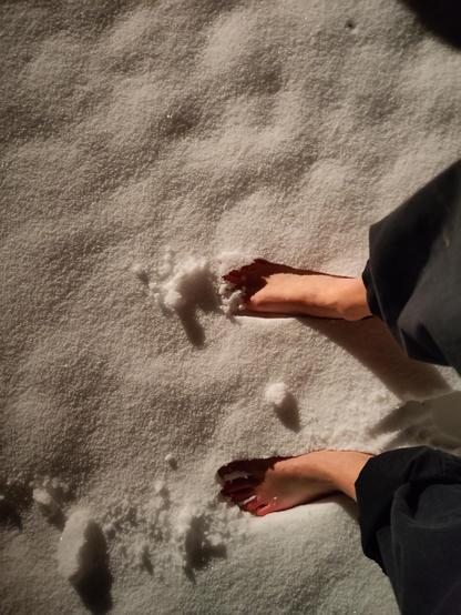 bare feet in snow