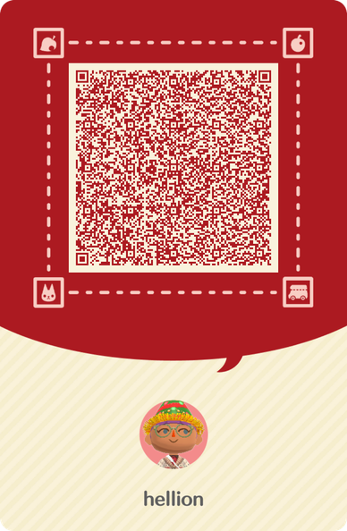 QR code to enable Pocket Camp players to import the camper card into their games, adding the player as a friend. 