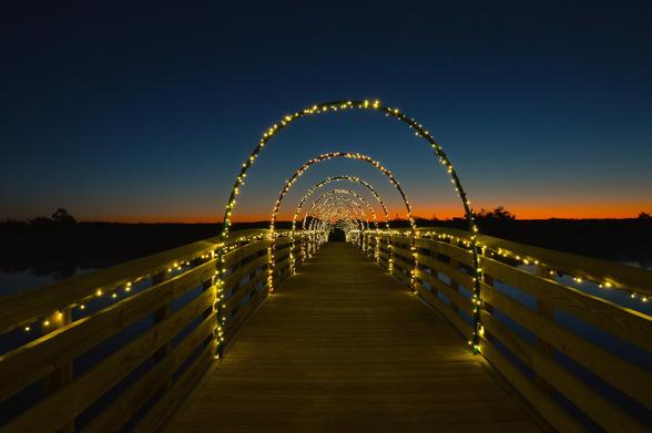 Glow and Lights

Holiday lights at Footbridge Beach in Ogunquit, Maine. A yearly tradition in Ogunquit to light the footbridge for the season. The coastal towns in Maine really know how to ramp things up for the holidays. On this morning, I walked across the beautifully lit bridge to an amazing orange glow on the horizon as the sun began to rise.