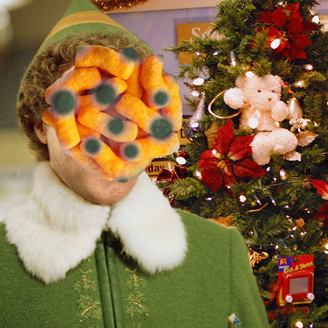 Dean photoshopped onto Buddy the Elf.-- Curdled.