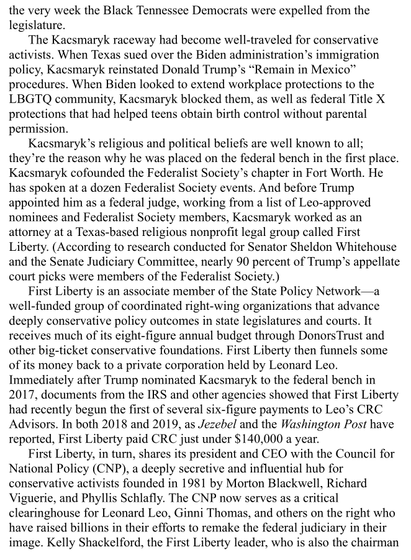 Excerpt, p. 321, David Daley (2024)'s Antidemocratic.

 Comment: I am reading Rick Perlstein's (2020) Reaganland: America's Right Turn 1976-1980 - an authoritative 1800pp tome. Pp. 111-114 are particularly germane to discussions of the ERA, & Christo-conservative views of that legislation.

In the context of culture wars, "parental rights" (transphobia), ... it's a chilling premonition of the decades-long Christofascist drive toward authoritarianism and theocracy.

#Trump2 #fascism #DemocraticBacksliding #Christofascism #transgenocide #ERA #theocracy