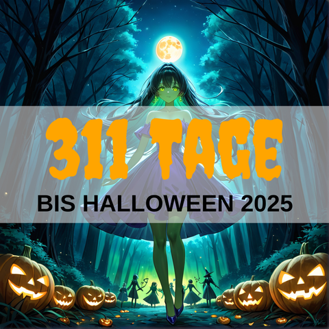 Image created using AI technology provided by Fooocus v2.5.5 (https://github.com/lllyasviel/Fooocus).
Front text: "311 Tage bis Halloween 2025"