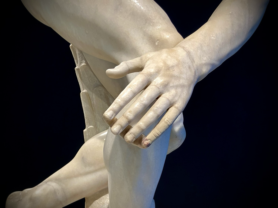 Hand marbel statue