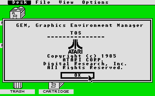 Modified screenshot of GEM on the Atari ST