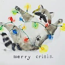 Merry Crisis [pic of raccoon stuck in Christmas lights]