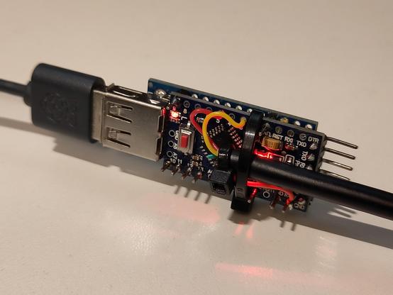 "Final" modification of the adapter for now, with some zip-ties added as stress relief on the cabling.