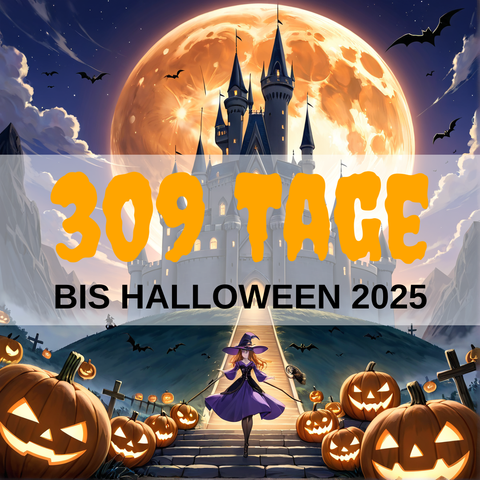 Image created using AI technology provided by Fooocus v2.5.5 (https://github.com/lllyasviel/Fooocus).
Front text: "309 Tage bis Halloween 2025"