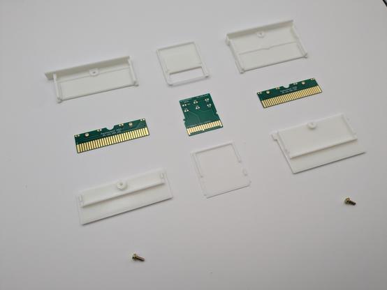 The ds lite GBA and DS phat/GBA and DS Lite carts all laid out before being assembled 