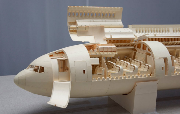 Scale Model of Boeing 777-300ER Made from Manila Folders
https://www.lucaiaconistewart.com/model-777
https://news.ycombinator.com/item?id=42523745

* 1:60 scale model of an Air India Boeing 777-300er, made entirely from manila folders
* traces beginnings to high school architecture class
* learned to use manila file folders to roughly model building ideas

#hobbyists #crafts #arts #Boeing777 #architecture #VisualArts