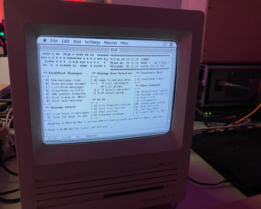 macintosh se, modem bbs