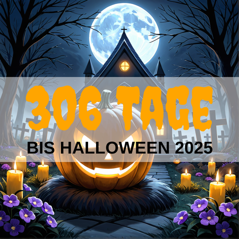 Image created using AI technology provided by Fooocus v2.5.5 (https://github.com/lllyasviel/Fooocus).
Front text: "306 Tage bis Halloween 2025"