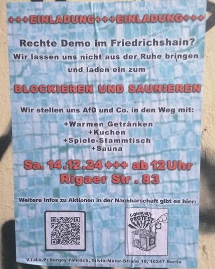 Rechte Demo im Friedrichshain? Blockieren und Saunieren
2024
#b1412 #berlindemo #antifa #politicalposter